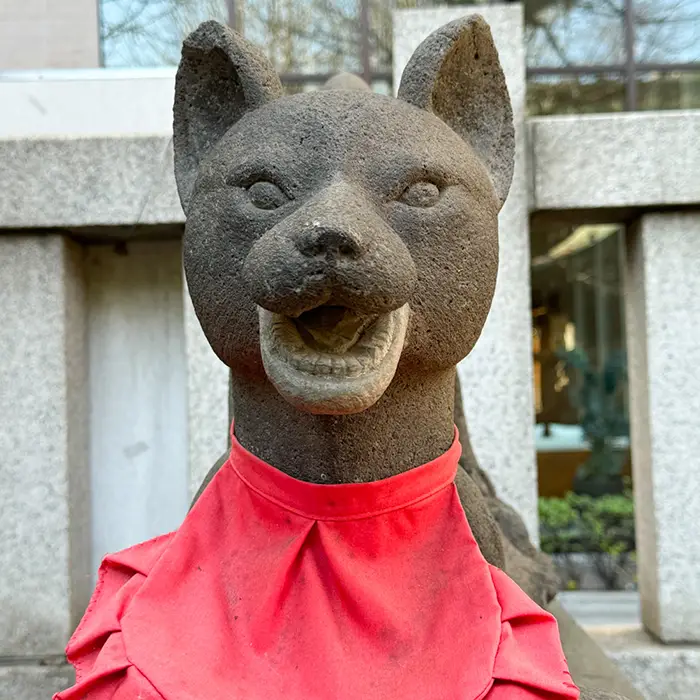小野照崎神社のお稲荷さんの狛狐